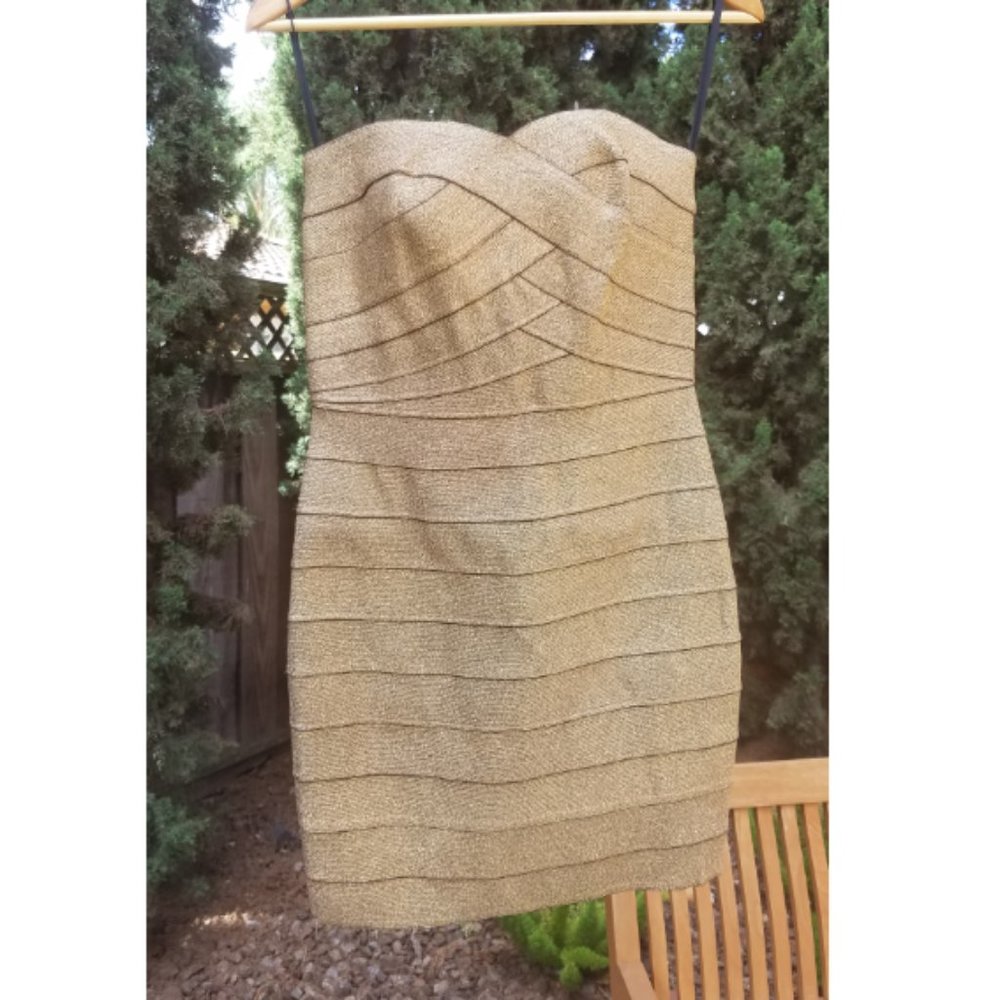Gold Bandage Mini Dress Fable One-Size